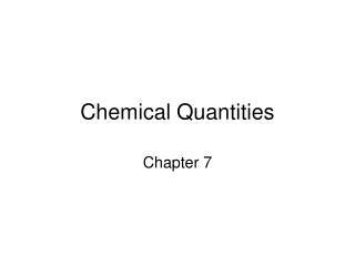 Chemical Quantities