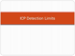 ICP Detection Limits