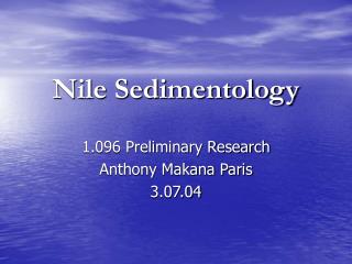 Nile Sedimentology
