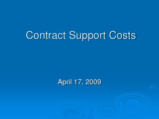 Contract Support Costs