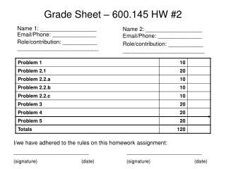 Grade Sheet – 600.145 HW #2