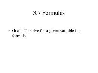 3.7 Formulas