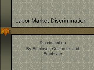 Labor Market Discrimination