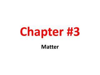 Chapter #3