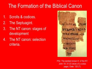 The Formation of the Biblical Canon