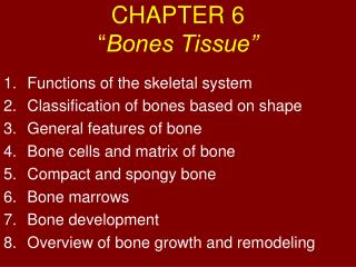 CHAPTER 6 “ Bones Tissue”