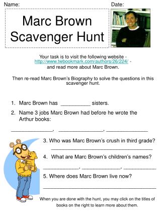 Marc Brown Scavenger Hunt