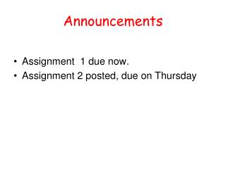 Announcements