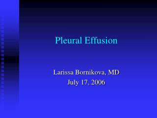 Pleural Effusion