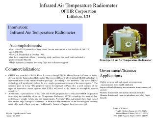 Infrared Air Temperature Radiometer OPHIR Corporation Littleton, CO