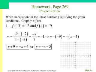 Homework, Page 269 Chapter Review