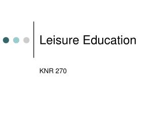 Leisure Education