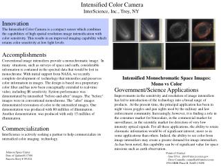 Intensified Color Camera InterScience, Inc., Troy, NY