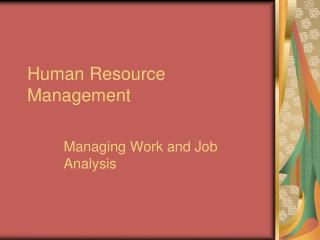 Human Resource Management