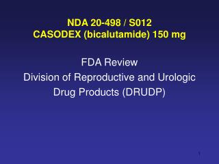 NDA 20-498 / S012 CASODEX (bicalutamide) 150 mg