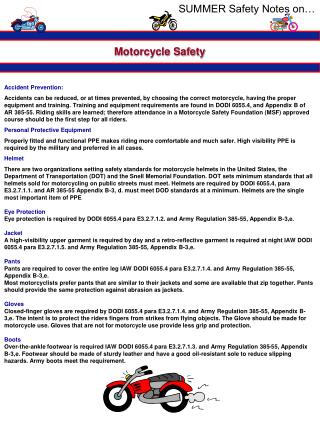 SUMMER Safety Notes on…