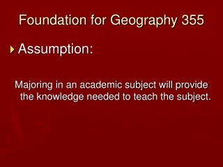 Foundation for Geography 355