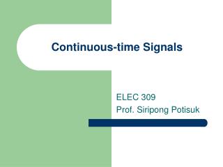 Continuous-time Signals