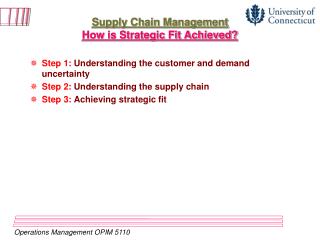 Supply Chain Management How is Strategic Fit Achieved?