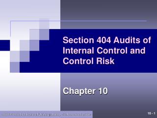 Section 404 Audits of Internal Control and Control Risk