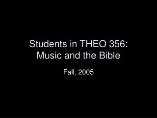 Students in THEO 356: Music and the Bible