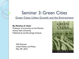 Seminar 3: Green Cities