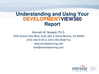 Understanding and Using Your DEVELOPMENT VIEW360 Report