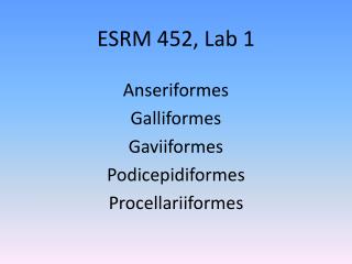 ESRM 452, Lab 1