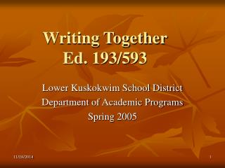 Writing Together Ed. 193/593