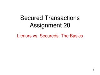 Secured Transactions Assignment 28