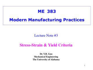 ME	383 Modern Manufacturing Practices
