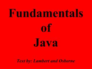 Fundamentals of Java