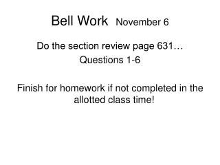 Bell Work November 6