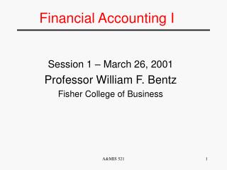 Financial Accounting I