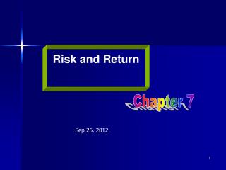 Risk and Return