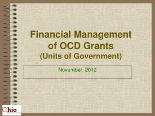 Financial Management of OCD Grants (Units of Government)