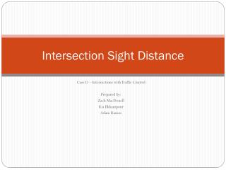 Intersection Sight Distance
