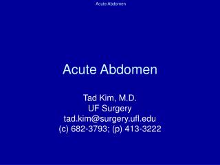 Acute Abdomen