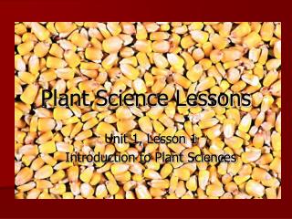 Plant Science Lessons