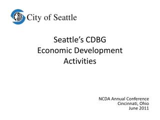 Seattle’s CDBG Economic Development Activities