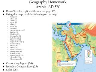 Geography Homework Arabia, AD 570