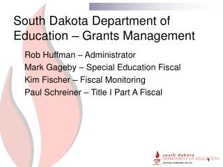 South Dakota Department of Education – Grants Management