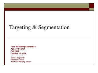Targeting &amp; Segmentation