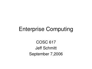 Enterprise Computing