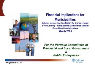 For the Portfolio Committees of Provincial and Local Government &amp; Public Enterprises