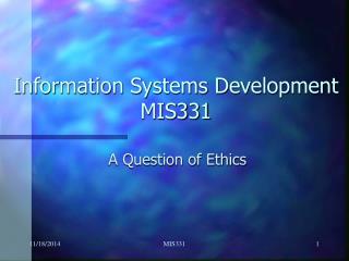 Information Systems Development MIS331
