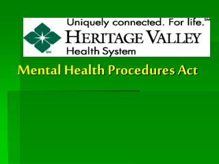 Mental Health Procedures Act