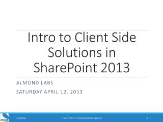 Intro to Client Side Solutions in SharePoint 2013