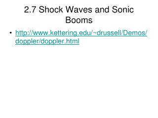 2.7 Shock Waves and Sonic Booms