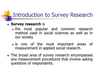 Introduction to Survey Research